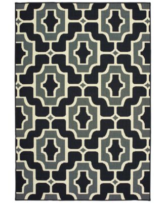 Oriental Weavers - Marina 1491Z Black/Gray 3'7" x 5'6" Indoor/Outdoor Area Rug