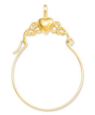 Macy's - 14k Gold Charm Holder, Polished Heart Charm Holder