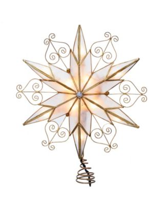 Kurt Adler - 10-Light 6-Point Capiz Star Treetop with Scroll Design