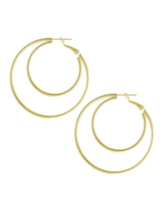 Essentials - Large Double Row Omega Hoop in Fine Silver Plate