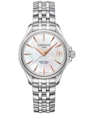 Certina - Women's Swiss DS Action Diamond Accent Stainless Steel Bracelet Watch 34mm