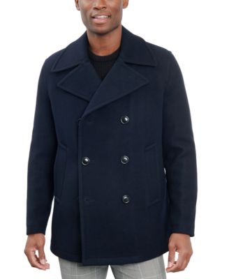 London Fog - Men's Double-Breasted Wool Blend Peacoat