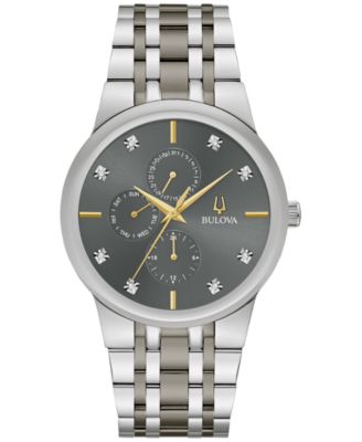 Bulova - Men's Modern Diamond Accent Two-Tone Stainless Steel Bracelet Watch 40mm