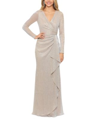 Betsy & Adam - Women's Metallic Ruffled Gown