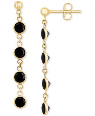 EFFY Collection - Onyx Bezel Linear Chain Drop Earrings in 14k Gold