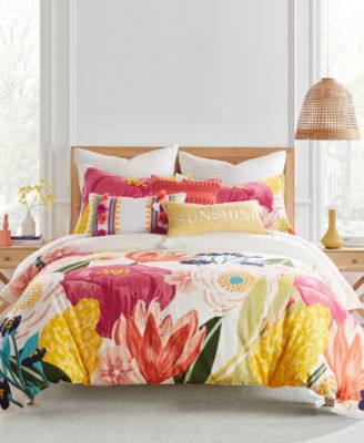 Levtex - Home Grandiflora Reversible 3-Pc. Comforter Set, Full/Queen