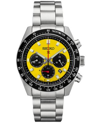 Seiko - Men's Chronograph Solar Prospex Speedtimer Stainless Steel Bracelet Watch 41mm - U.S. Special Edition