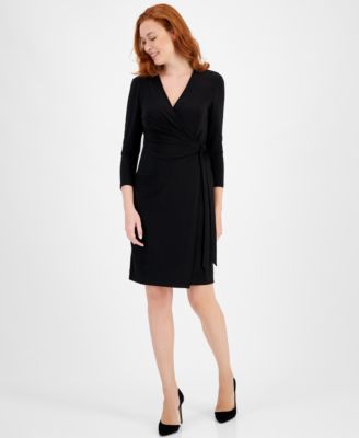 Anne Klein - Petite Classic 3/4-Sleeve Wrap Dress