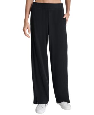 DKNY - Women's Brushed Rib-Knit Straight-Leg Pants