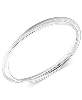 Ralph Lauren - Sterling Silver Logo-Etched Intertwined Bangle Bracelet