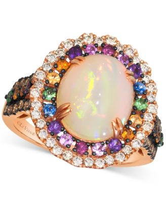 Le Vian - Multi-Gemstone (3-1/3 ct. t.w.) & Diamond (5/8 ct. t.w.) Halo Statement Ring in 14k Rose Gold
