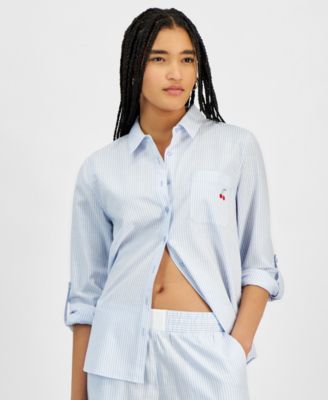 Hippie Rose - Juniors' Roll-Tab Sleeve Button-Front Shirt