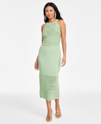 I.N.C. International Concepts - Petite Lurex Crochet Midi Skirt