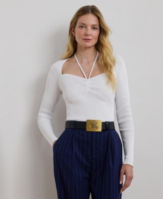 Lauren Ralph Lauren - Women's Rib-Knit Long-Sleeve Halter Sweater