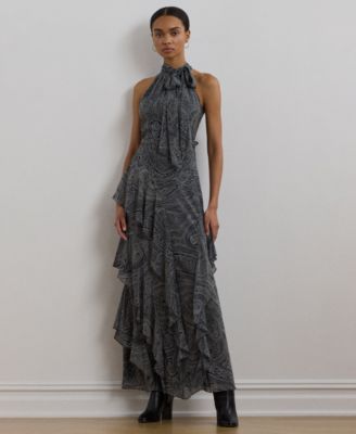 Lauren Ralph Lauren - Women's Paisley Belted Georgette Tiered Gown