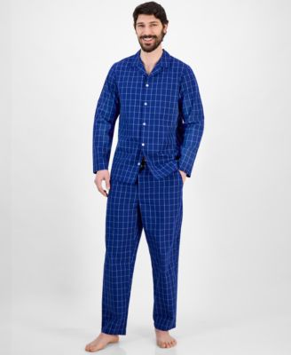Club Room - Men's Windowpane Plaid Pajama Set
