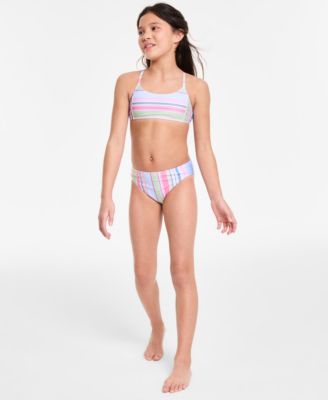 Roxy - Big Girls Salty Stripe Two-Piece Swimsuit Set