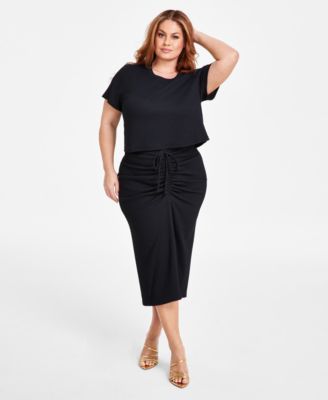 Nina Parker - Textured Knit Top & Textured Midi Skirt