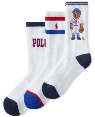 Polo Ralph Lauren - Big Boys Polo Ball Crew Socks, 3-Pack