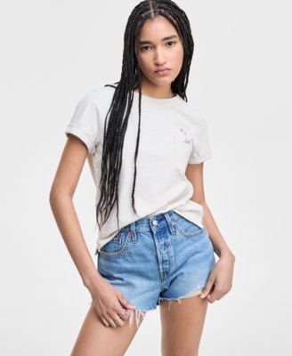 Levi's - Women's Margot Cotton Embroidered-Trim T-Shirt
