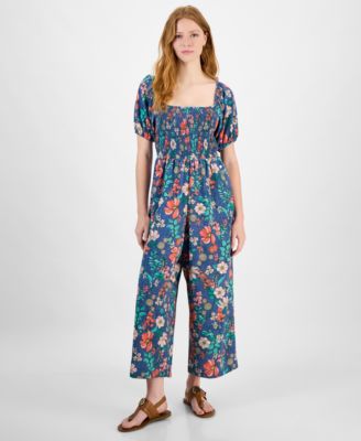 Tommy Hilfiger - Women's Square-Neck Smocked Jumpsuit