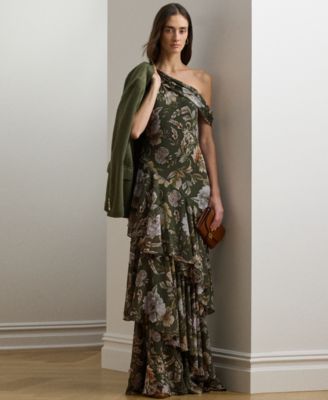 Lauren Ralph Lauren - Women's Floral Georgette One-Shoulder Gown
