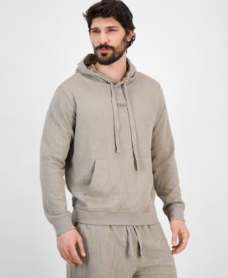 GUESS - Men's Regular-Fit Textured Botanical Jacquard Hoodie