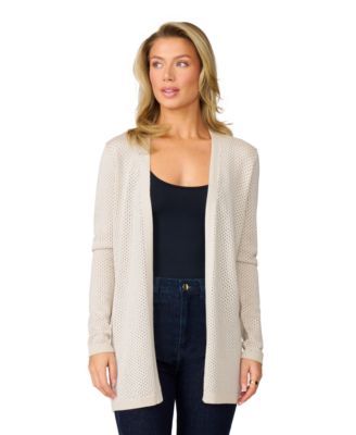 Melissa Paige - Petite Mesh Open-Front Cardigan