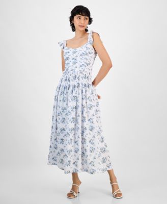 And Now This - Women's Flutter-Sleeve Smocked Midi Dress