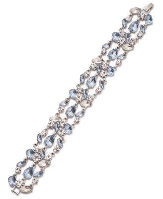 Givenchy - Silver-Tone Mixed Crystal Triple-Row Flex Bracelet