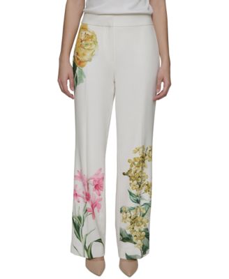 KARL LAGERFELD PARIS - Petite Placed Floral Print Pants