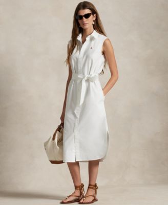 Polo Ralph Lauren - Women's Belted Oxford Sleeveless Shirtdress