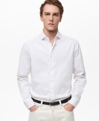 MANGO - Men's EU Regular-Fit Striped Cotton Shirt