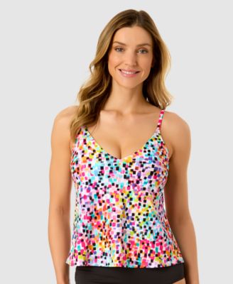 Anne Cole - Women's Abstract Dot Tankini Top