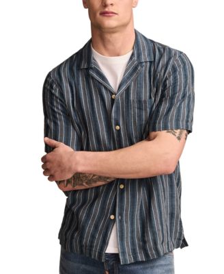 Lucky Brand - Men's Camp-Collar Stripe Shirt