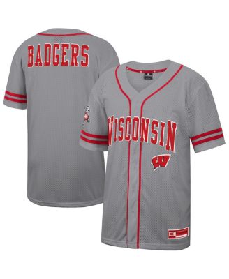 Colosseum - Men's Gray Wisconsin Badgers Free Spirited Baseball Jersey
