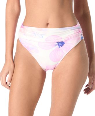 Carmen Marc Valvo - Women's Printed Shirred-Side Bikini Bottoms