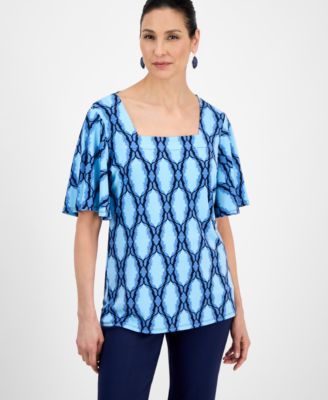 JM Collection - Women's Flutter-Sleeve Top, Exclusively at Macy's