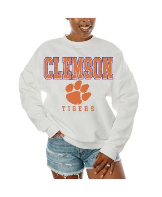 Gameday Couture - Women's White Clemson Tigers Freestyle Fleece Pullover Sweatshirt