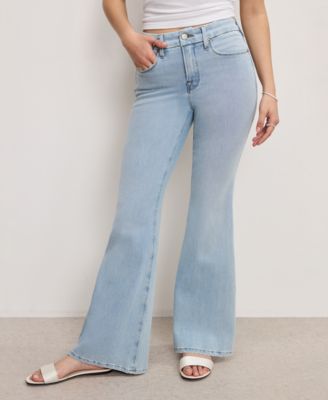 Good American - Petite Good Soft-Tech Mid-Rise Flare-Leg Jeans