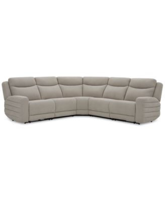 Furniture - Kristyan 5-Pc. Fabric Sectional with 2 Power Motion Chairs