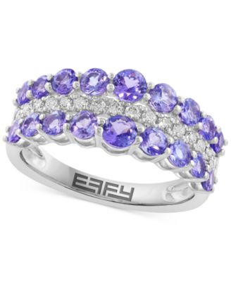 EFFY Collection - Tanzanite (1-5/8 ct. t.w.) & Diamond (1/5 ct. t.w.) Band Ring in 14k White Gold