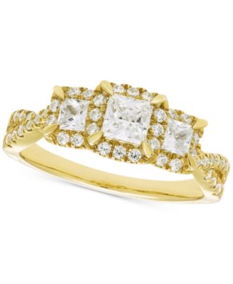 Macy's - Diamond 3-Stone Ring (1 ct. t.w.) in 14k Yellow Gold