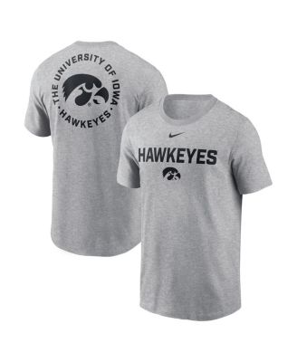 Nike - Men's Heather Gray Iowa Hawkeyes Campus 2-Hit T-Shirt