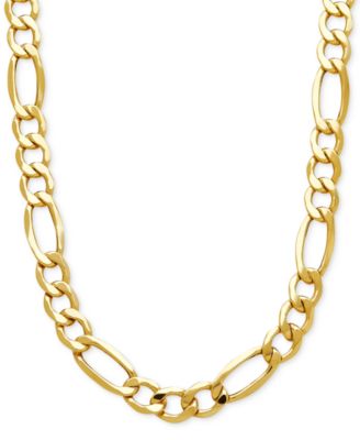 Italian Gold - Lightweight Men's Figaro Link Chain Necklace in Italian 10k Gold