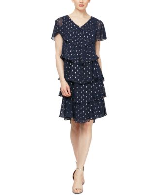 SL Fashions - Polka-Dot Tiered Shift Dress