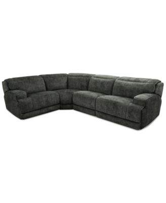 Furniture - Sebaston 4-Pc. Fabric Sectional with 2 Power Motion Recliners