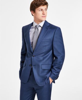 Calvin Klein - Men's Slim-Fit Stretch Gray Sharkskin Suit Jacket