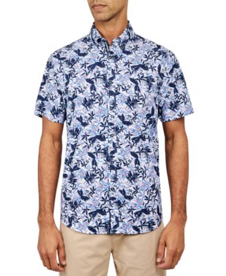 Society of Threads - Men's Regular Fit Non-Iron Performance Stretch Leaf Print Button-Down Shirt