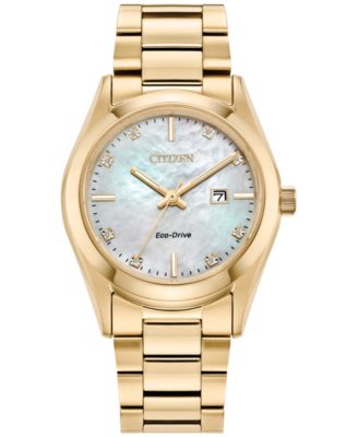 Citizen - Women's Sport Luxury Diamond Accent Gold-Tone Stainless Steel Bracelet Watch 33mm